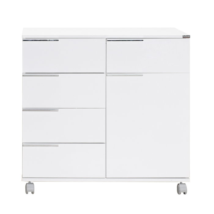 Hanah Home Armario Multiusos Blanco con 5 Cajones Hanah Home Armario Multiusos Blanco con 5 Cajones